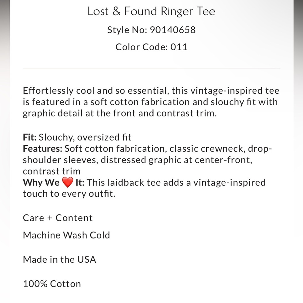Free People x Ragabond  Lost & Found Ringer Tee in Vintage Wash - Picture 4 of 4